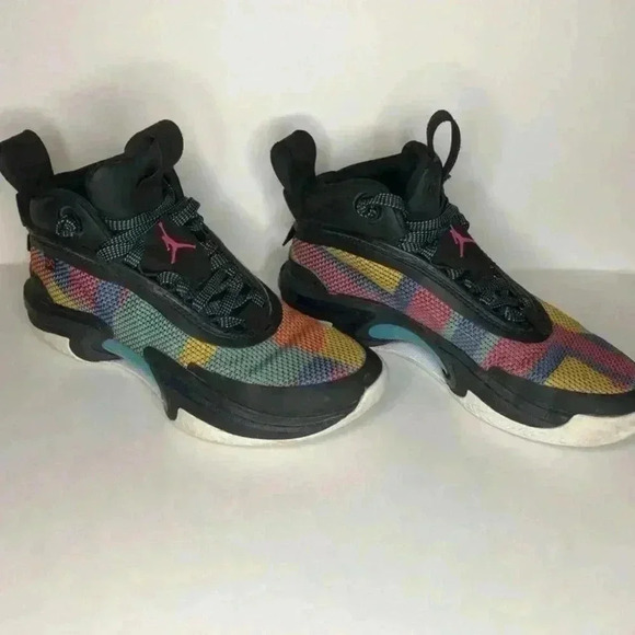 Nike Air Jordan 36 XXXVI Low Black Multi-Color Basketball YOUTH SIZE 5 - Picture 1 of 16